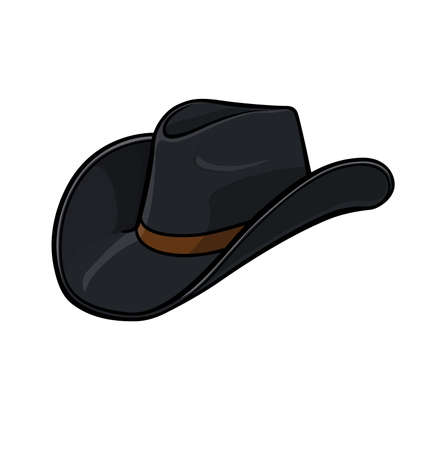 cartoon Cowboy hat black vectorのイラスト素材