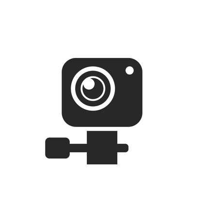 simple style small action sports hd high definition video camera icon sport silhouette vectorのイラスト素材
