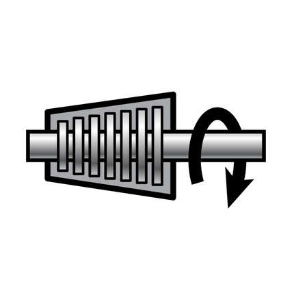 Simple turbine icon cross section for industrial diagram vectorのイラスト素材
