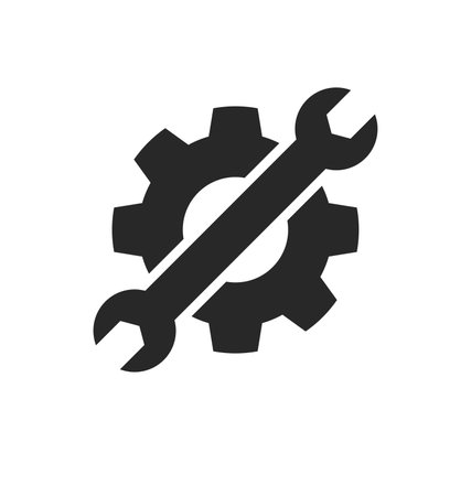 spanner and gear settings service icon logo symbol vectorのイラスト素材