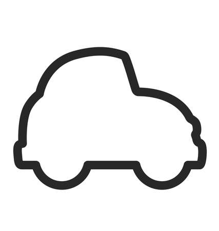 cute cartoon car outline side view vector