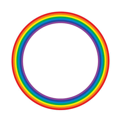 simple classic wide cartoon rainbow ring kids arc spectrum vectorのイラスト素材