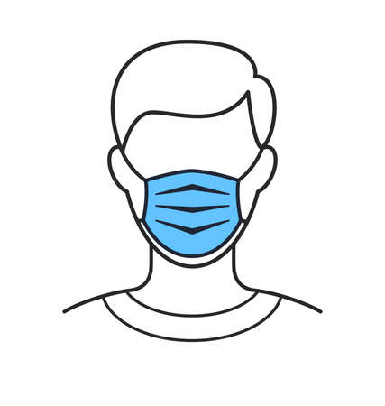 man with facemask face mask against virusのイラスト素材