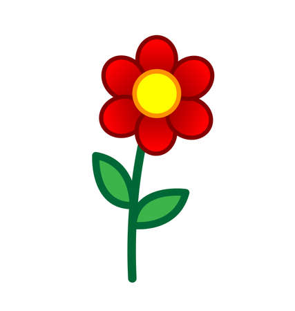 simple cartoon red flower vectorのイラスト素材
