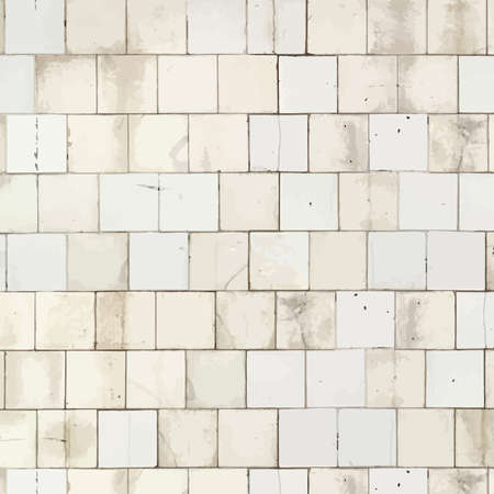 grunge tiled subway wall background photoreal square vectorのイラスト素材