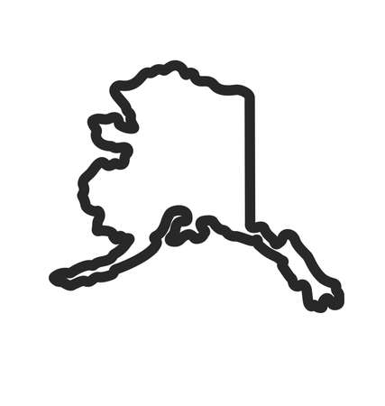Alaska AK state shape outline simplified vectorのイラスト素材