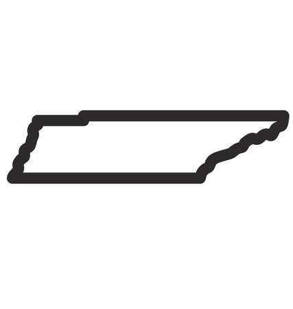 tennessee ts map shape outline simplified vectorのイラスト素材
