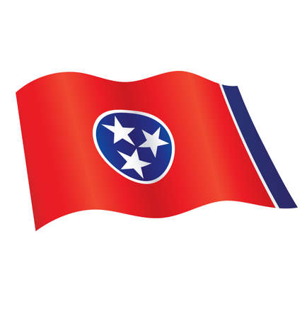 accurate correct tennessee TN state flag flying, usa  vectorのイラスト素材