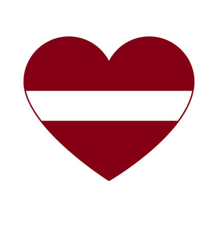 latvian flag of latvia in heart shape symbol icon vectorのイラスト素材