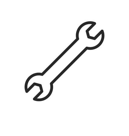simple spanner settings service icon symbol outline vectorのイラスト素材