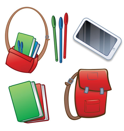 Student school, or college, or university items and elements vector setのイラスト素材