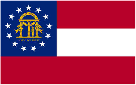 accurate correct georgia ga state flag flat vector isolated on white backgroundのイラスト素材