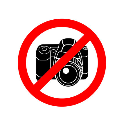 prohibited no camera photography permitted symbol simple vector isolated on white backgroundのイラスト素材