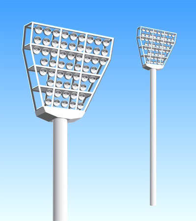 large outdoor field sports stadium lights lighting daytime vector  ilustrationのイラスト素材