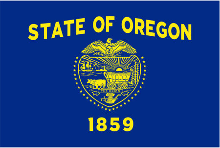 accurate correct oregon OR state flag vector isolated on white backgroundのイラスト素材
