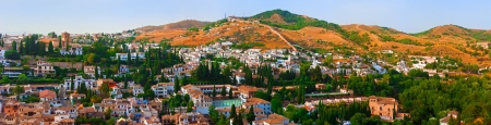 Panoramic view from Alhambra palaceの写真素材
