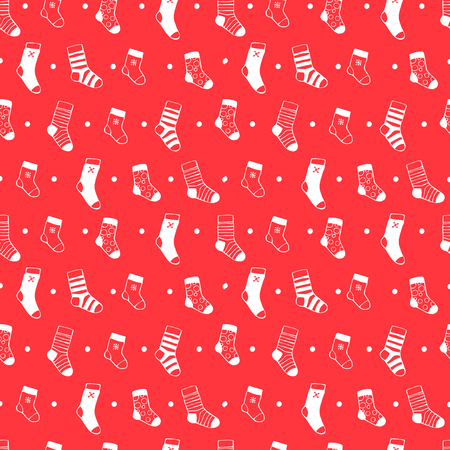 Hipster New Year and Merry Christmas seamless pattern.のイラスト素材