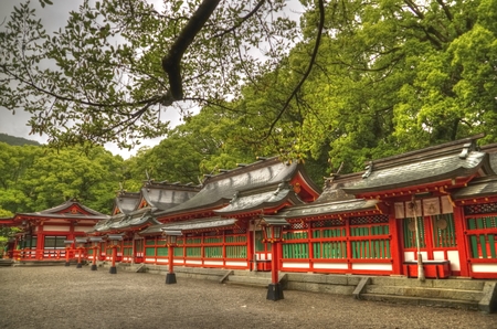 Landscape of Shinto shrine in Japanの写真素材
