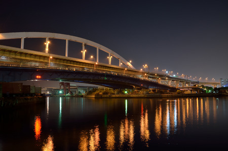 Night view of the portの写真素材