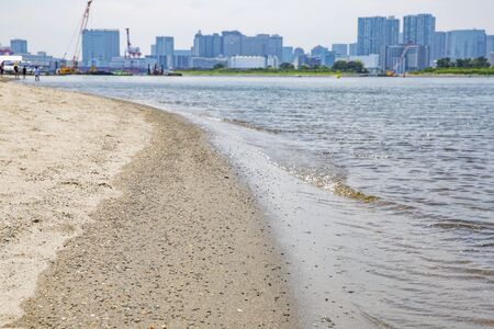 Beach in Odaiba, Tokyo (summer)の写真素材