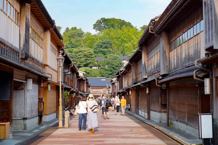 Japan, Kanazawa, Hisashi Chaya Street, old townのeditorial素材