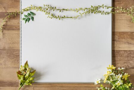Green and wood background materialの写真素材