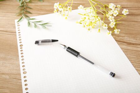 Blank paper with greenの写真素材