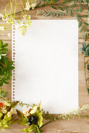 Blank paper with greenの写真素材