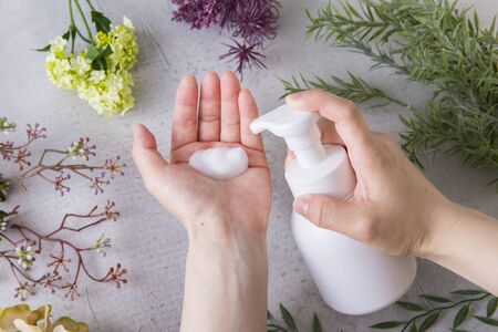 Image of foaming out of a bottleの写真素材