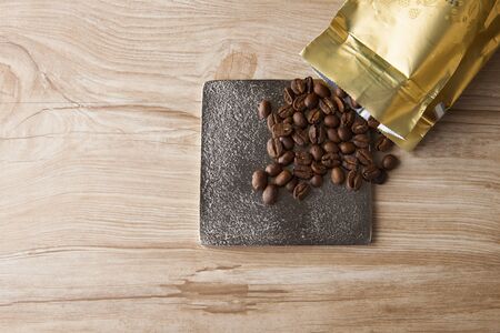 Table photo with coffeeの写真素材