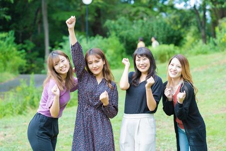 Four women to supportの写真素材