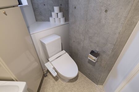 White wash closet with bidetの写真素材