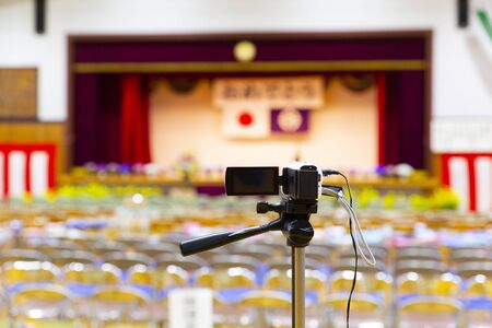Video recording of school eventsの写真素材