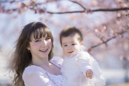 Baby, Mother and Cherry Tree