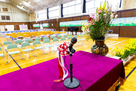 Mike at the entrance ceremonyのeditorial素材