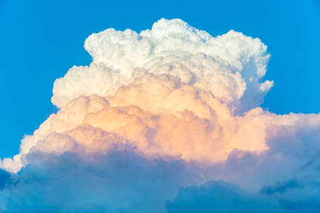 Cumulonimbus in the evening and blue skyの写真素材