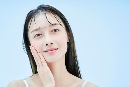 asian young woman cares her skinの写真素材