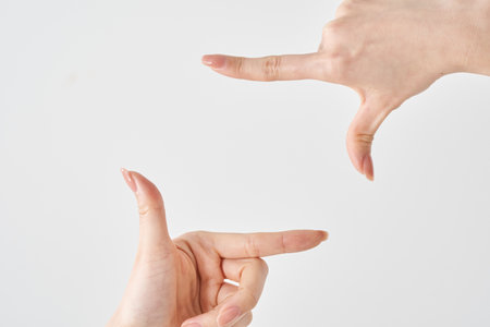 A space created by a square frame with both hands