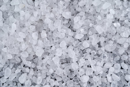 White rock salt and black background