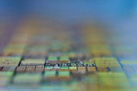 Silicon wafer photographed with a close-up lens