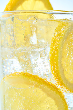 Lemon sour photographed with a close-up lensの写真素材