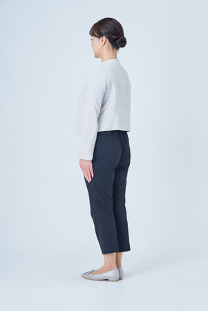 Asian middle businesswoman portrait and white backgroundの写真素材