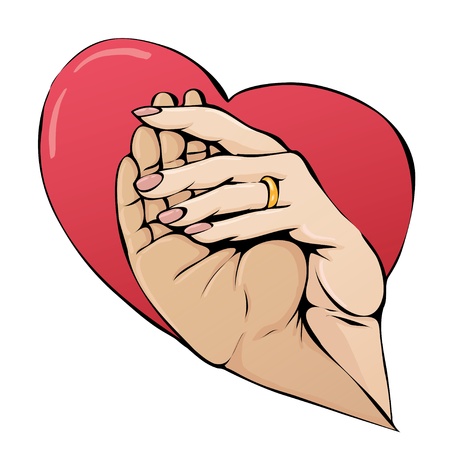 hands in heartのイラスト素材