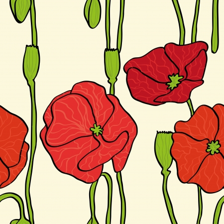 Poppy seamlessのイラスト素材