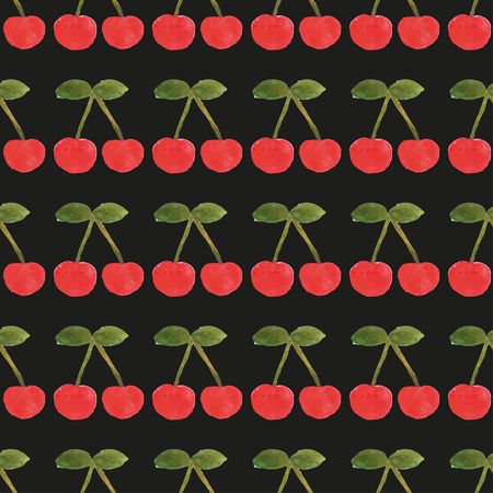Watercolor cherry pattern
