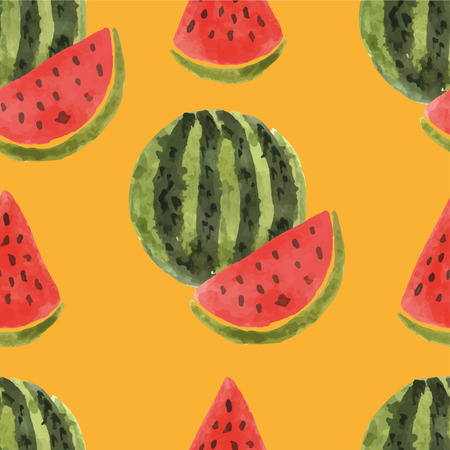 Watercolor watermelon patternのイラスト素材