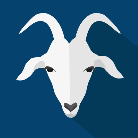 Vector illustration of goat, symbol of 2015. Element for New Year\'s design.Flat design.のイラスト素材