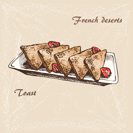 The sketch of French toastsのイラスト素材