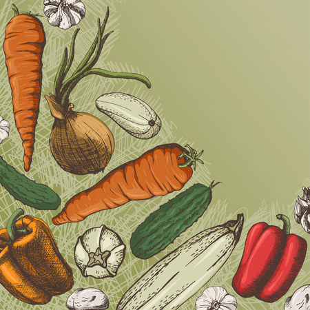 the card with vegetablesのイラスト素材