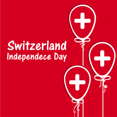 Flag of Switzerland on rad balloonのイラスト素材